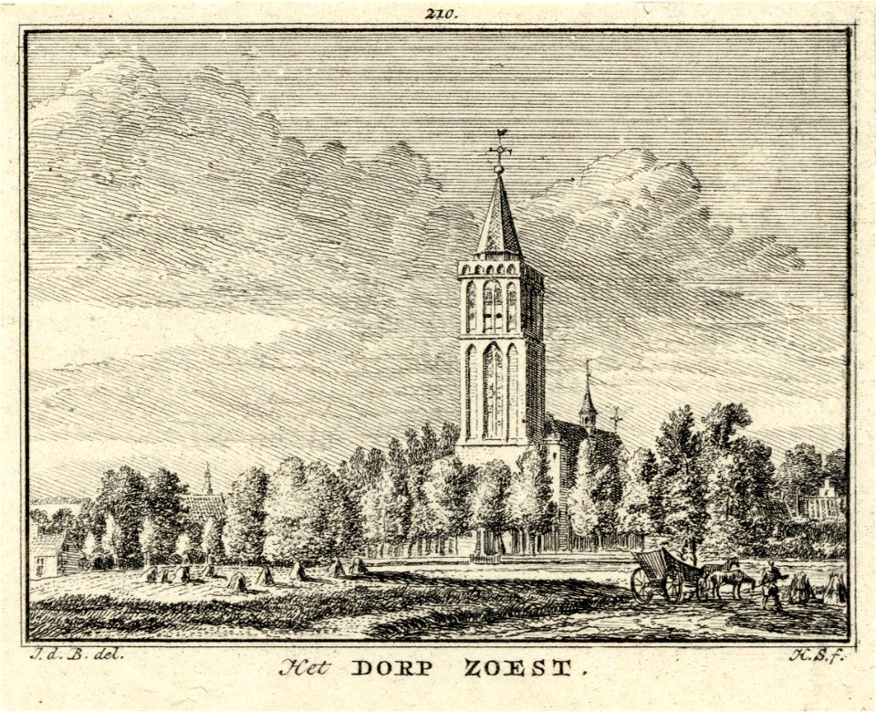 HUA-200832-Gezicht op het dorp Soest met de Nederlands Hervormde kerk uit het zuidwesten