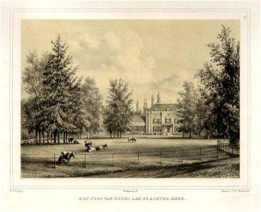HUA-135871-Gezicht op de achtergevel van het slot Zeist te Zeist vanuit het landschapspark aan de achterzijde van het huis uit het zuidwesten