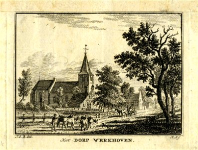 HUA-200938-Gezicht op Werkhoven met de Nederlands Hervormde kerk uit het noordwesten