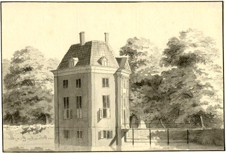 HUA-201186-Gezicht op de zij en voorgevel van het kasteel Drakestein te Lage Vuursche gemeente Baarn met de dubbele Utrechtse brug over de slotgracht uit het noo