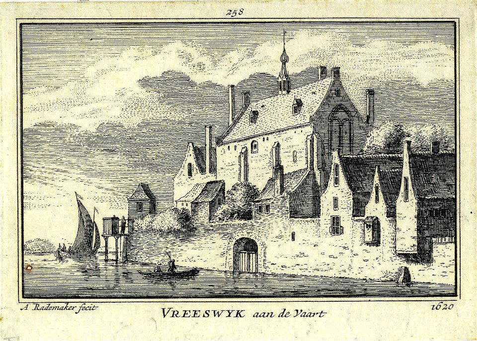 HUA-200888-Gezicht over de Lek op Vreeswijk met het blokhuis GildenburgNB De gemeenten Jutphaas en Vreeswijk zijn per 1 juli 1971 samengevoegd tot de nieuw gevor