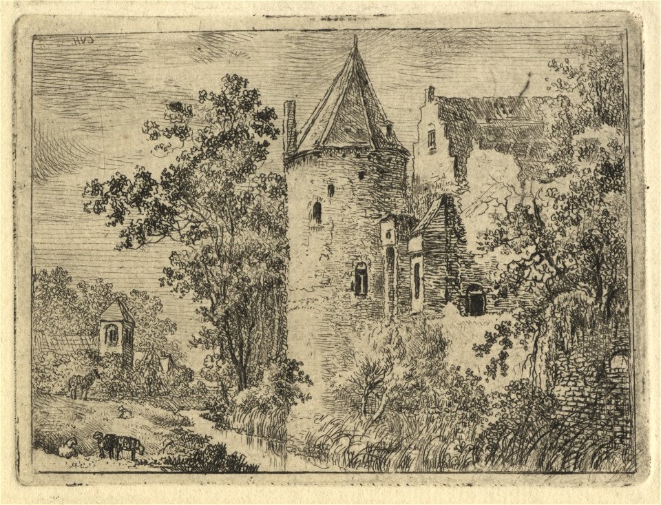 HUA-201351-Gezicht op de ruïne van het kasteel De Haar bij Haarzuilens uit het noordoostenNB De gemeente Haarzuilens is per 1 januari 1954 opgenomen in de gemeen