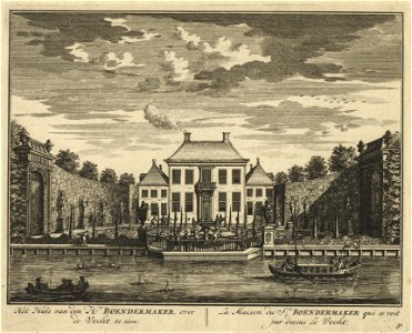 HUA-201130-Gezicht over de Vecht bij Breukelen op het huis Boom en Bosch en de tuin voor het huis