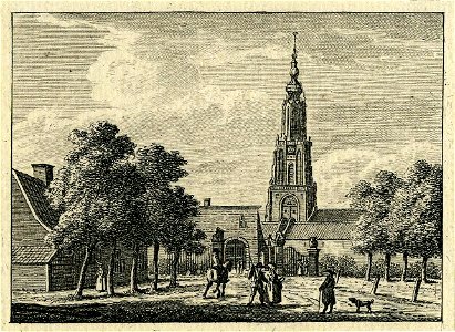 HUA-200042-Gezicht in Amersfoort uit het zuidwesten met de Onze Lieve Vrouwetoren en in het midden de Utrechtsepoort