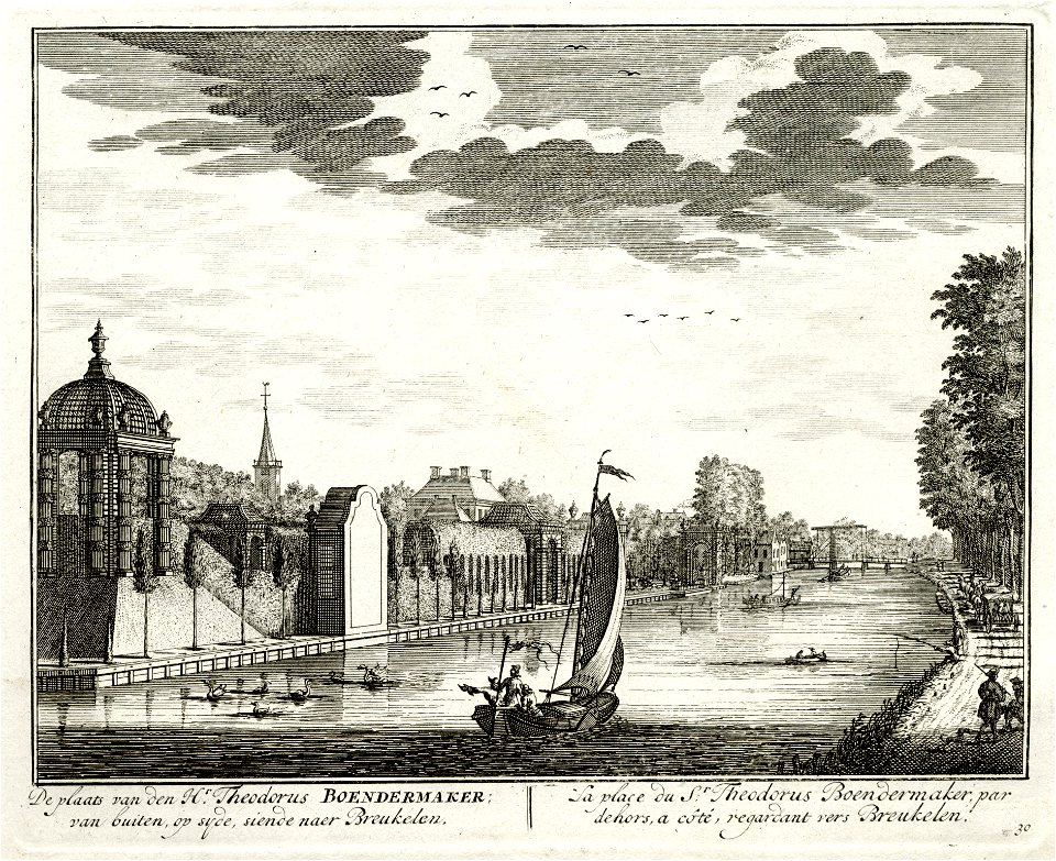 HUA-135719-Gezicht op de Vecht bij Breukelen met de buitenplaats Boom en Bosch