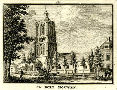 HUA-200571-Gezicht op de Nederlands Hervormde kerk te Houten uit het zuidoosten