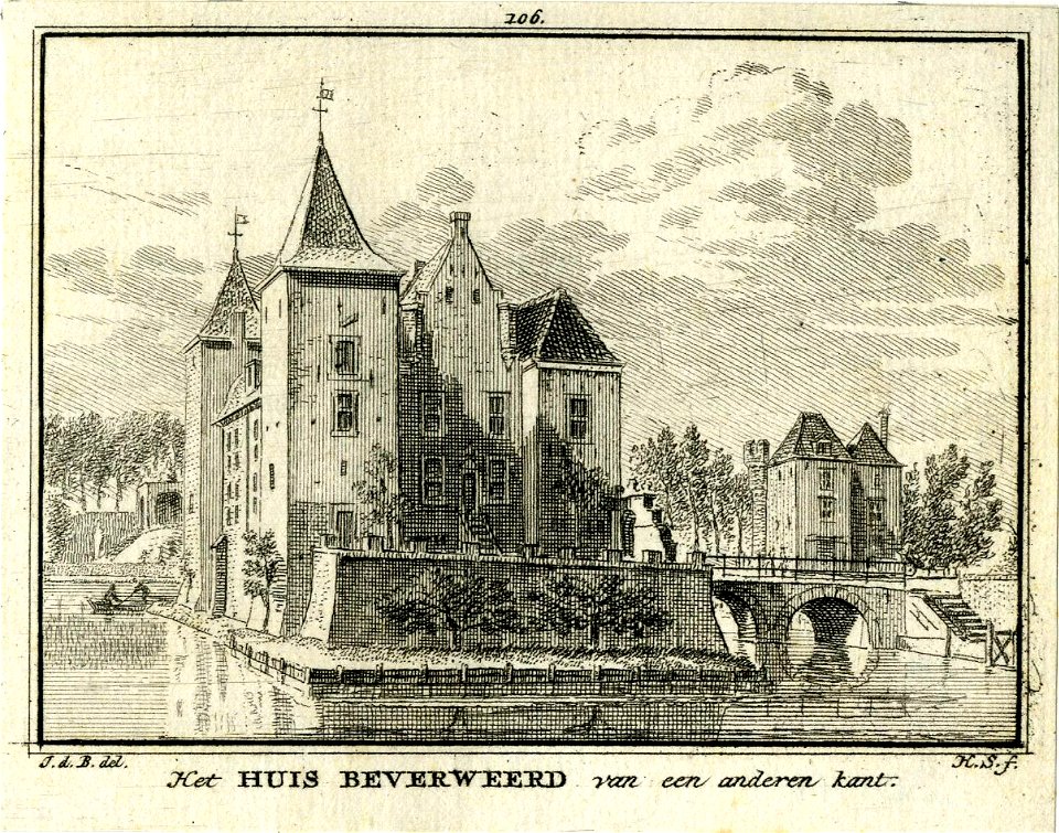 HUA-201101-Gezicht op het kasteel Beverweerd bij Werkhoven met rechts een gedeelte van de voorburcht uit het zuiden