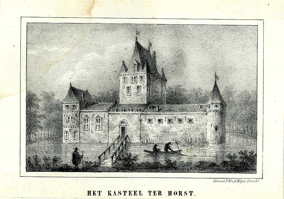 HUA-200146-Gezicht op kasteel Ter Horst ten oosten van Rhenen