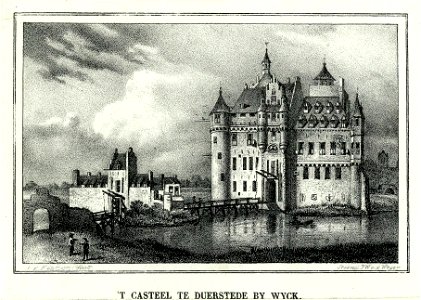 HUA-200197-Gezicht op de voorgevel van het kasteel Duurstede te Wijk bij Duurstede met links het poortgebouw