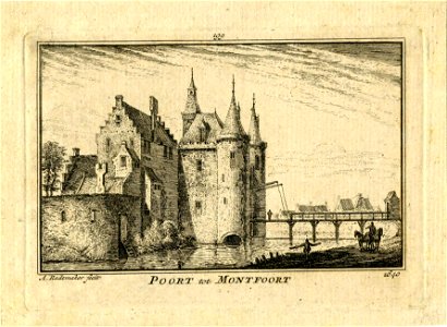 HUA-200223-Gezicht op de voorburcht van het kasteel te Montfoort vanaf de landzijde uit het zuidwesten. Free illustration for personal and commercial use.