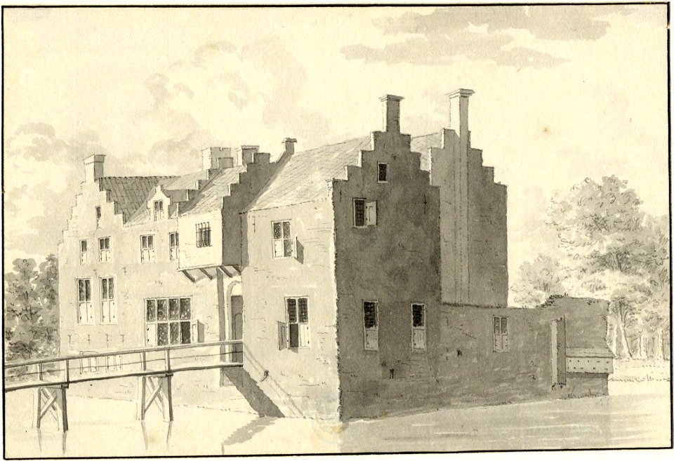 HUA-201366-Gezicht op het kasteel Hardenbroek bij Driebergen uit het westenNB De gemeenten Driebergen en Rijsenburg zijn per 1 mei 1931 samengevoegd tot de gemee