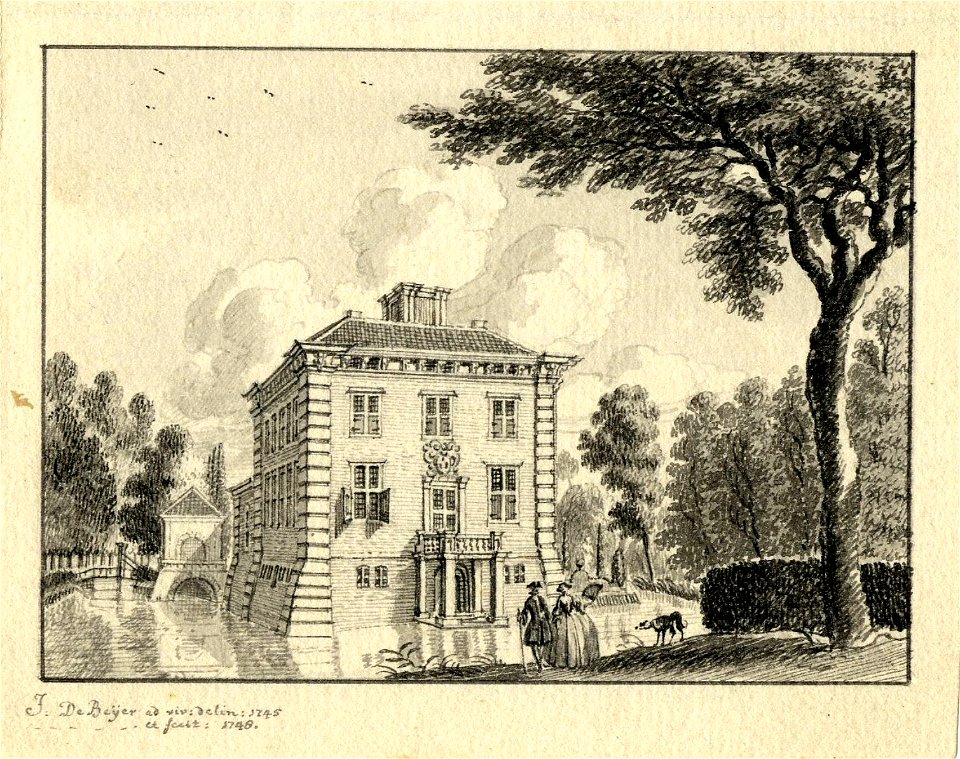 HUA-201284-Gezicht op de achtergevel van het huis Gunterstein bij Breukelen uit het noordwesten