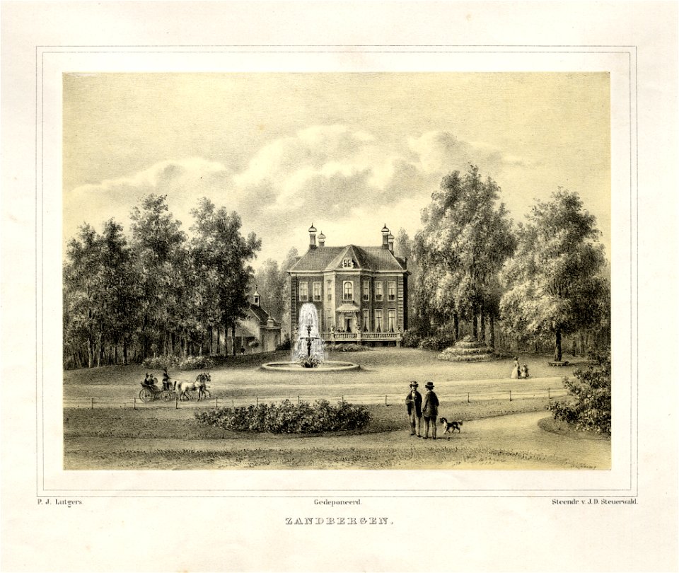 HUA-135875-Gezicht op de achtergevel van het huis Zandbergen te ZeistNB Het huis Zandbergen heeft tegenwoordig het adres Amersfoortseweg 18 te Huis ter Heide gem