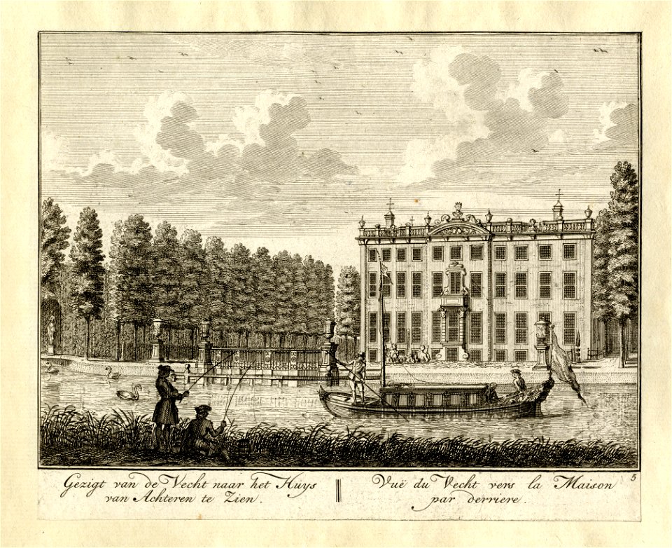 HUA-135980-Gezicht over de Vecht op de achtergevel van het huis Ter Meer te Maarssen