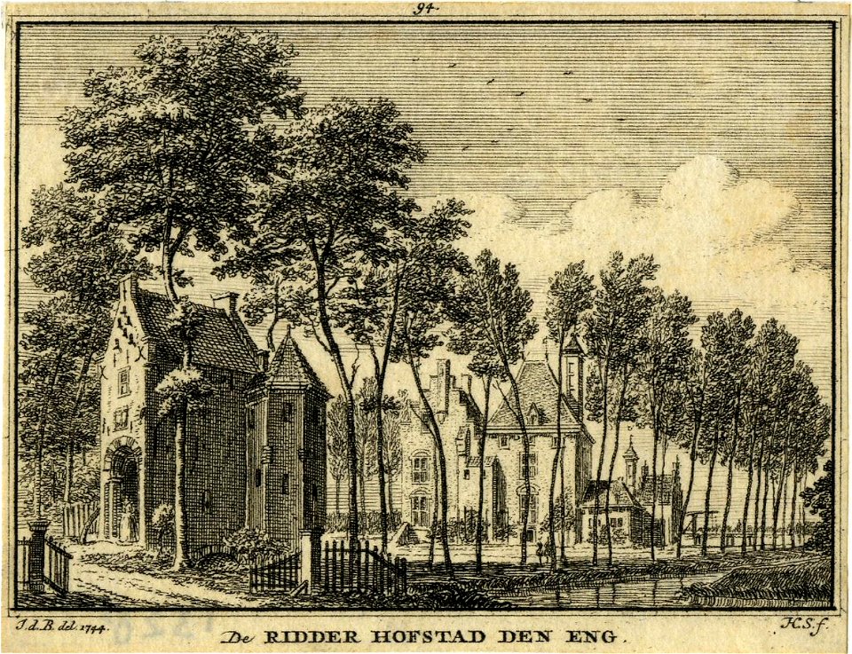 HUA-201241-Gezicht op het kasteel Den Engh bij Vleuten uit het westen met links de buitenpoort de toegangspoort tot het kasteelcomplexNB De gemeente Vleuten De M