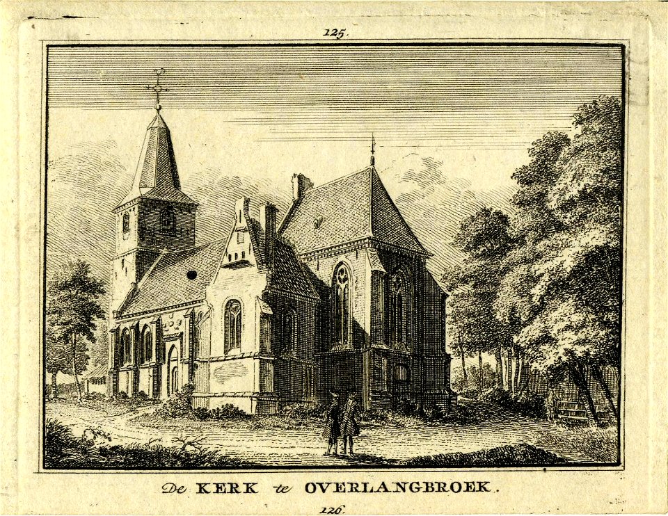 HUA-200800-Gezicht op de Nederlands Hervormde kerk te Overlangbroek uit hetzuidoosten