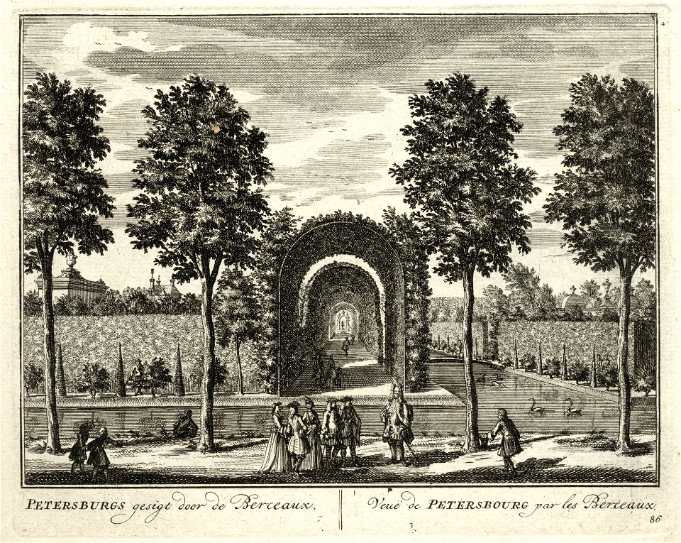 HUA-135775-Gezicht op de berceaux van de buitenplaats Petersburg bij Nigtevecht