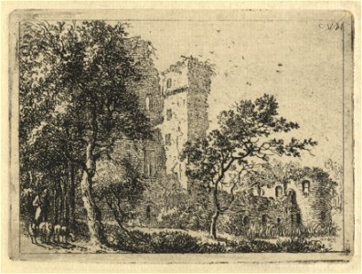 HUA-201352-Gezicht op de ruïne van het kasteel De Haar bij Haarzuilens uit het oostenNB De gemeente Haarzuilens is per 1 januari 1954 opgenomen in de gemeente Vl