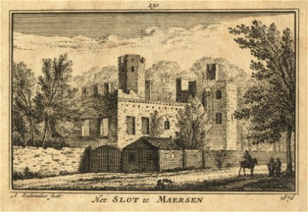 HUA-201564-Gezicht op de ruïne van het in 1672 verwoeste kasteel Ter Meer te MaarssenNB Het kasteel Ter Meer werd ook kasteel Maarssen of Zuylenburg genoemd