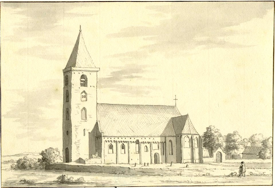 HUA-200635-Gezicht op de Nederlands Hervormde kerk te Leusden uit het zuiden