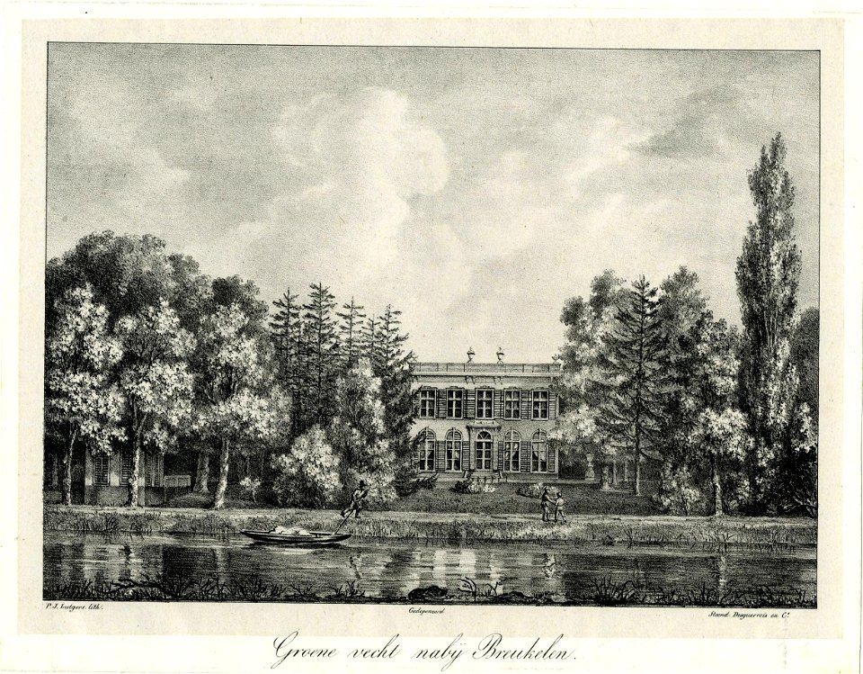 HUA-201297-Gezicht over de Vecht op het huis Groenevecht bij Breukelen en het omringende landschapspark