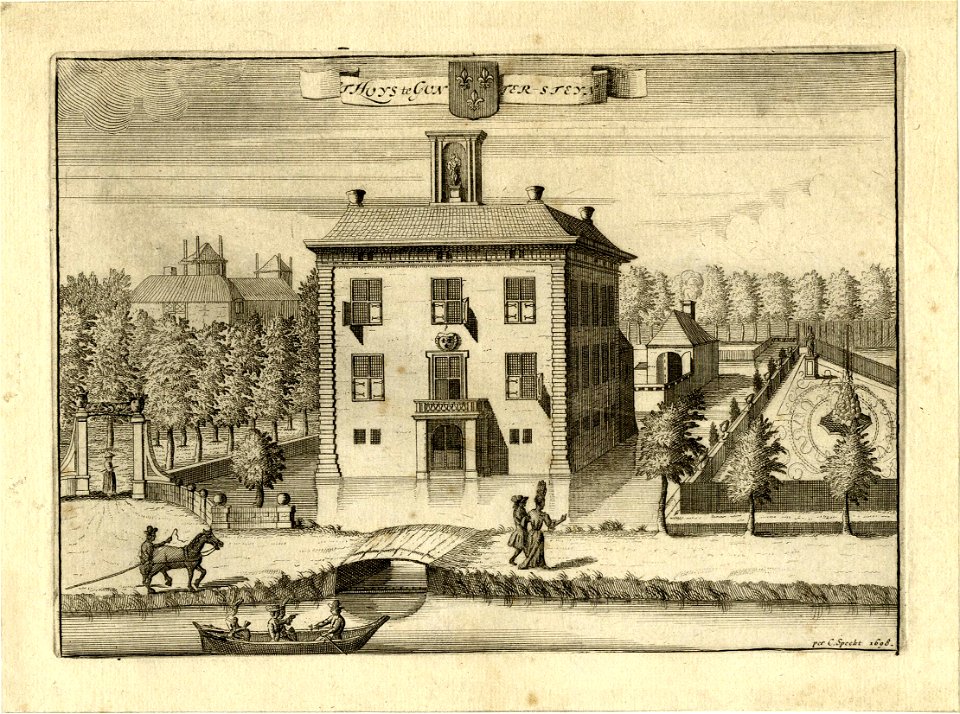 HUA-201293-Gezicht over de Vecht op de achter en zijgevel van het huis Gunterstein bij Breukelen