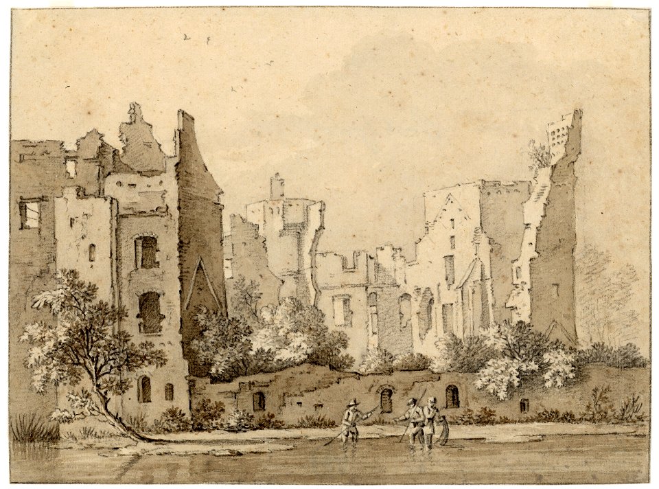 HUA-201329-Gezicht op de ruïne van het kasteel De Haar bij Haarzuilens uit het oostenNB De gemeente Haarzuilens is per 1 januari 1954 opgenomen in de gemeente Vl