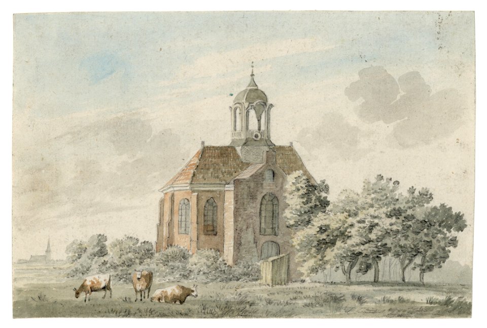 HUA-200934-Gezicht op de Nederlands Hervormde kerk te Waverveen