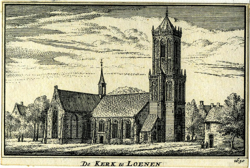 HUA-200653-Gezicht op de Nederlands Hervormde kerk te Loenen uit het noordwesten