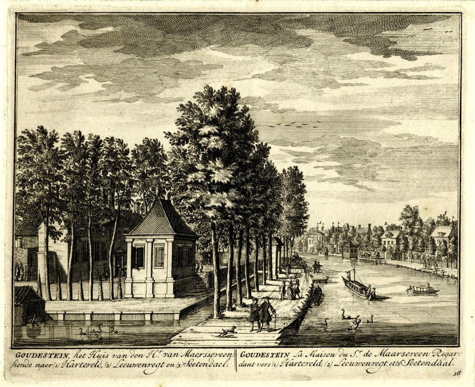 HUA-201461-Gezicht over de Vecht te Maarssen uit het noorden met links het huis Goudestein