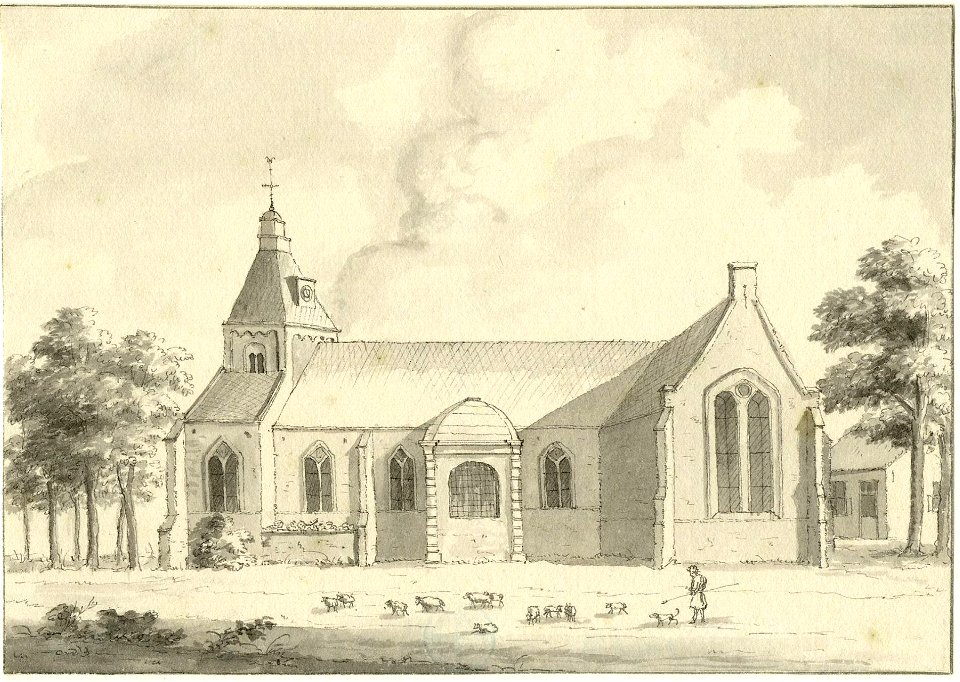 HUA-200689-Gezicht op de Nederlands Hervormde kerk te Maarssen uit het zuiden
