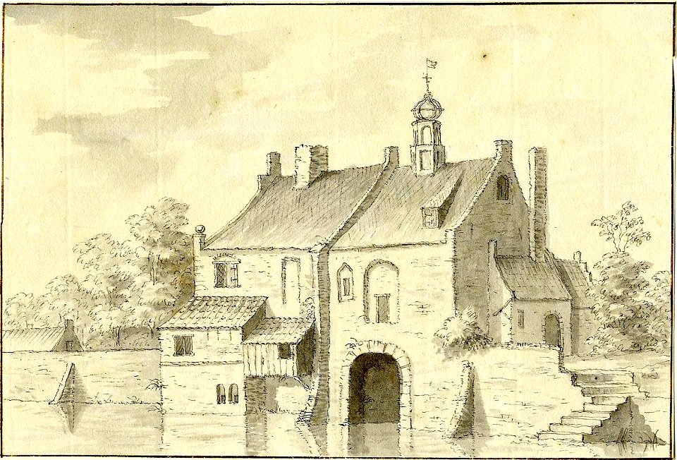 HUA-200043-Gezicht op de wal met een waterpoort te Amersfoort