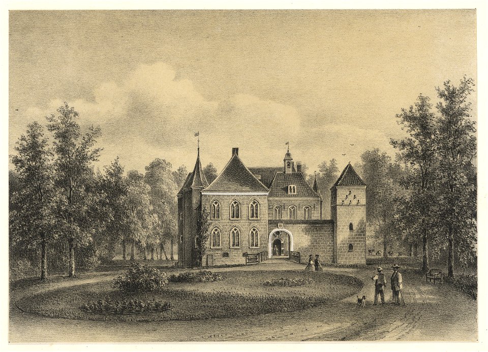HUA-201608-Gezicht op het kasteel Moersbergen bij Doorn temidden van het landschapspark