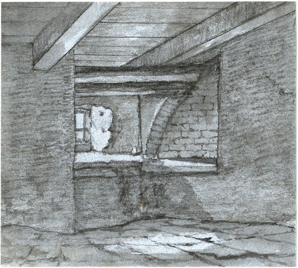 HUA-201486-Interieur van het kasteel Kronenburg bij Loenen een gedeelte van een van de kelders