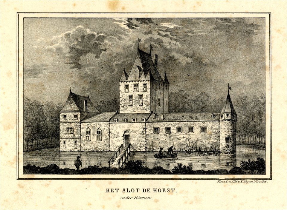 HUA-201431-Gezicht op het kasteel ter Horst bij Rhenen