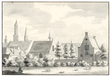 HUA-200068-Gezicht op het pesthuis op het terrein van Armen de Poth te Amersfoort