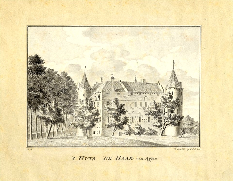 HUA-201311-Gezicht op het kasteel De Haar bij Haarzuilens uit het zuidenNB De gemeente Haarzuilens is per 1 januari 1954 opgenomen in de gemeente Vleuten De Meer