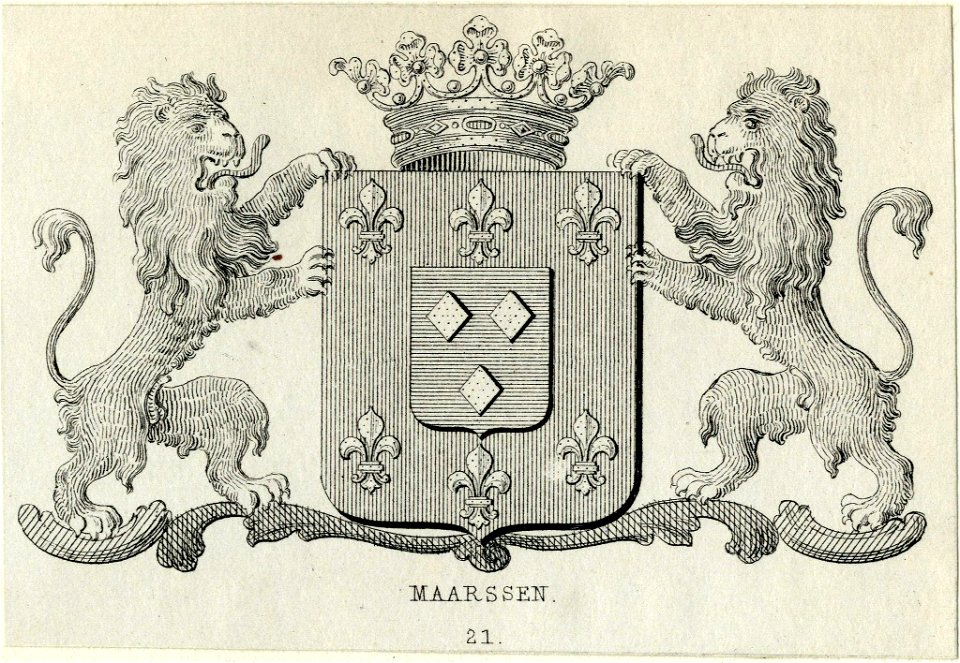 HUA-200706-Afbeelding van het gemeentewapen van Maarssen met twee schildhoudende leeuwen