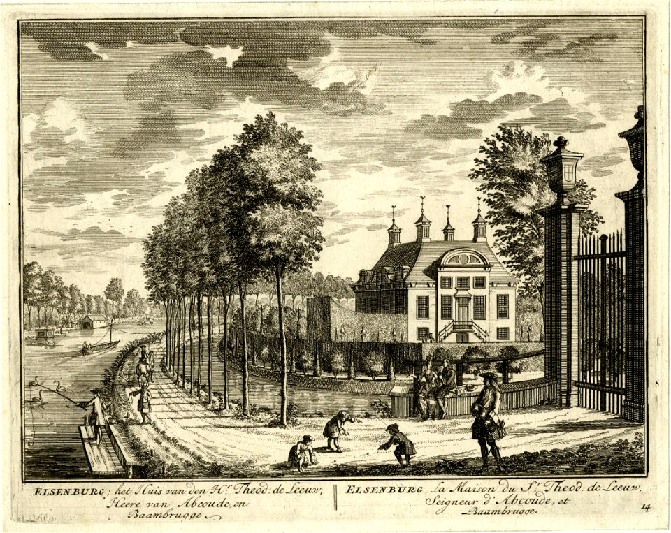 HUA-201236-Gezicht over de Vecht op de buitenplaats Elsenburg bij Maarssen