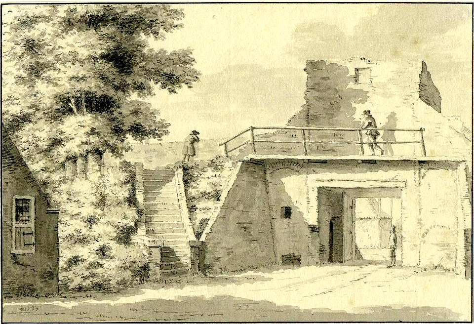 HUA-200039-Gezicht op de binnenzijde van de vervallen Koningspoort te Amersfoort