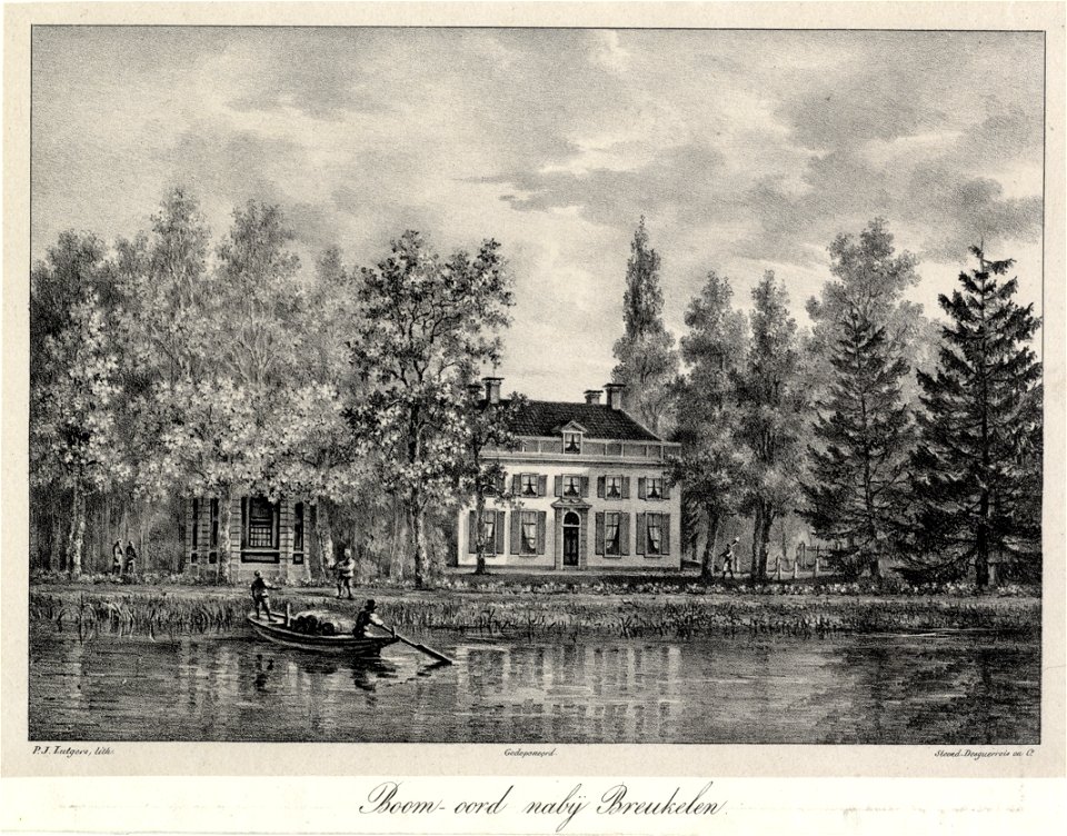 HUA-201146-Gezicht over de Vecht bij Breukelen op het huis Boomoord en de theekoepel aan de straat