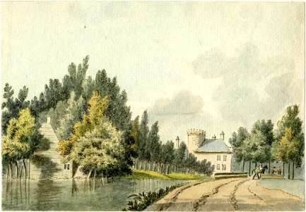 HUA-200670-Gezicht over de Angstel en de naastgelegen weg op het kasteel Loenersloot