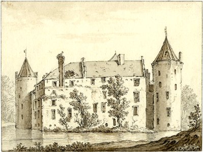 HUA-201316-Gezicht op het kasteel De Haar bij Haarzuilens uit het zuidoostenNB De gemeente Haarzuilens is per 1 januari 1954 opgenomen in de gemeente Vleuten De 