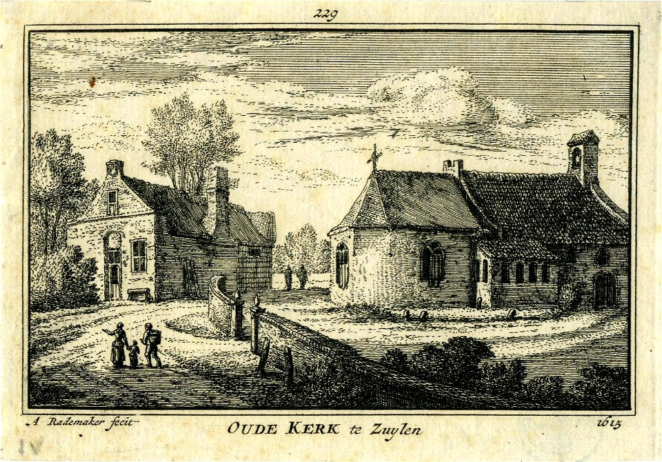 HUA-200999-Gezicht op het oude kerkje te Zuilen