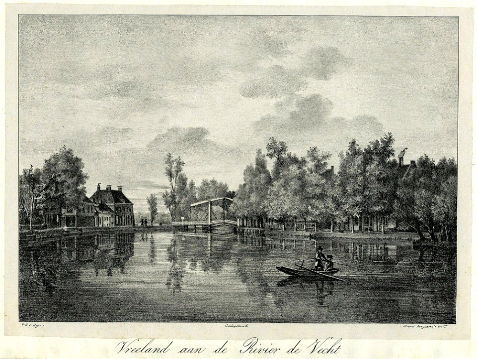 HUA-200881-Gezicht op de Vecht te Vreeland met op de achtergrond de klapbrug