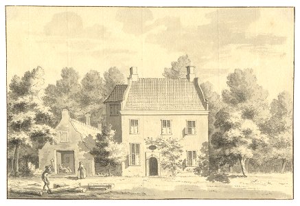 HUA-201803-Gezicht op de voorgevel van het huis De Roetert bij NederlangbroekNB Het huis De Roetert Roethard lag aan de zuidzijde van de Langbroekerwetering ten 
