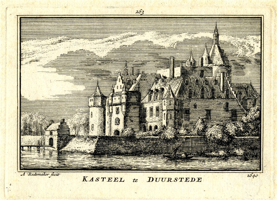 HUA-201196-Gezicht over de Lek op kasteel Duurstede bij Wijk bij Duurstede