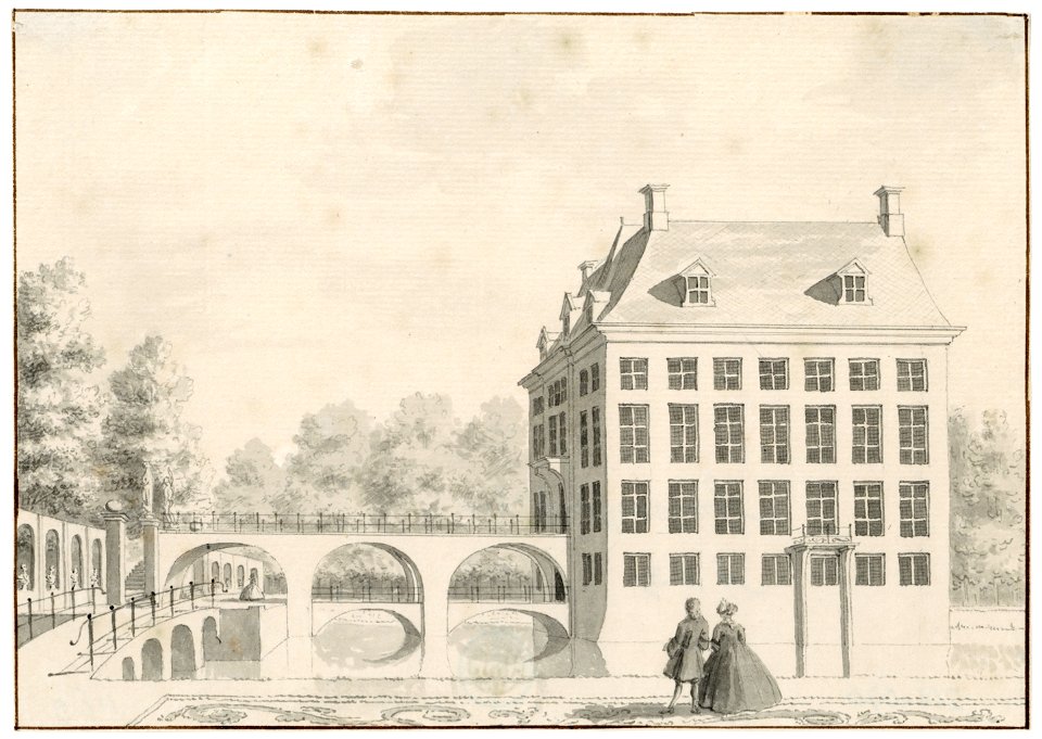 HUA-201070-Gezicht op het kasteel Amerongen te Amerongen met de dubbele toegangsbrug