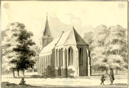 HUA-200969-Gezicht op de Nederlands Hervormde kerk te Zeist uit het zuidoosten