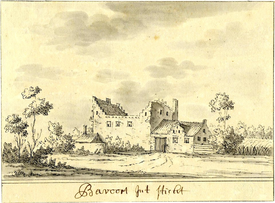 HUA-201086-Gezicht op de ruïne van het huis Bavoord bij Leusden